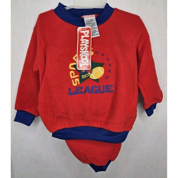 Vtg 1996 NWT Playskool Toddler Sweatshirt & Pants Set 18 Months, Sports League - Picture 1 of 9